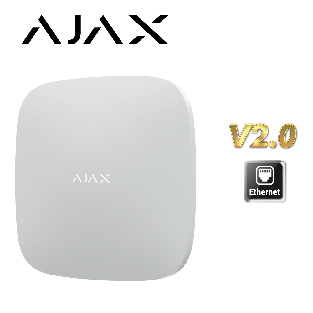 [AM512AJX01] PANEL ALARMA INTEGRAL AJAX HUB-2 ETHERNET y 2G HASTA 100 DISPOSITIVOS, SOPORTA DISPOSITIVOS DE AUTOMATIZACIÓN Y 25 CAMARAS IP DE TERCEROS, TECNOLOGIA JEWELLER 100% INALAMBRICA, NO REQUIERE TRANSFORMADOR, BATERIA INTEGRADA, COLOR BLANCO