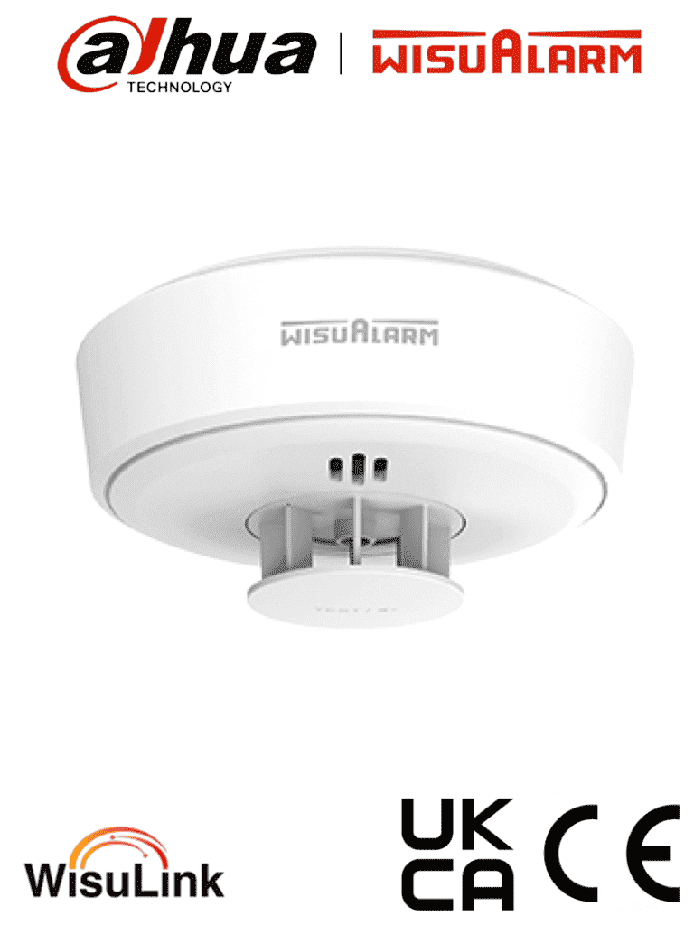 DAHUA WISUALARM HY-HT10A-R8 - Detector de Calor Inalambrico (Interconectable Hasta 24 Disp)/ Monitoreo de Temperatura/ Deteccion Incendios de Clase A1 (54°C to 65°C)/ Sonido de Alarma de 85dB/ Certificaciones CE/ Batería de hasta 10 años/ #LoNuevo