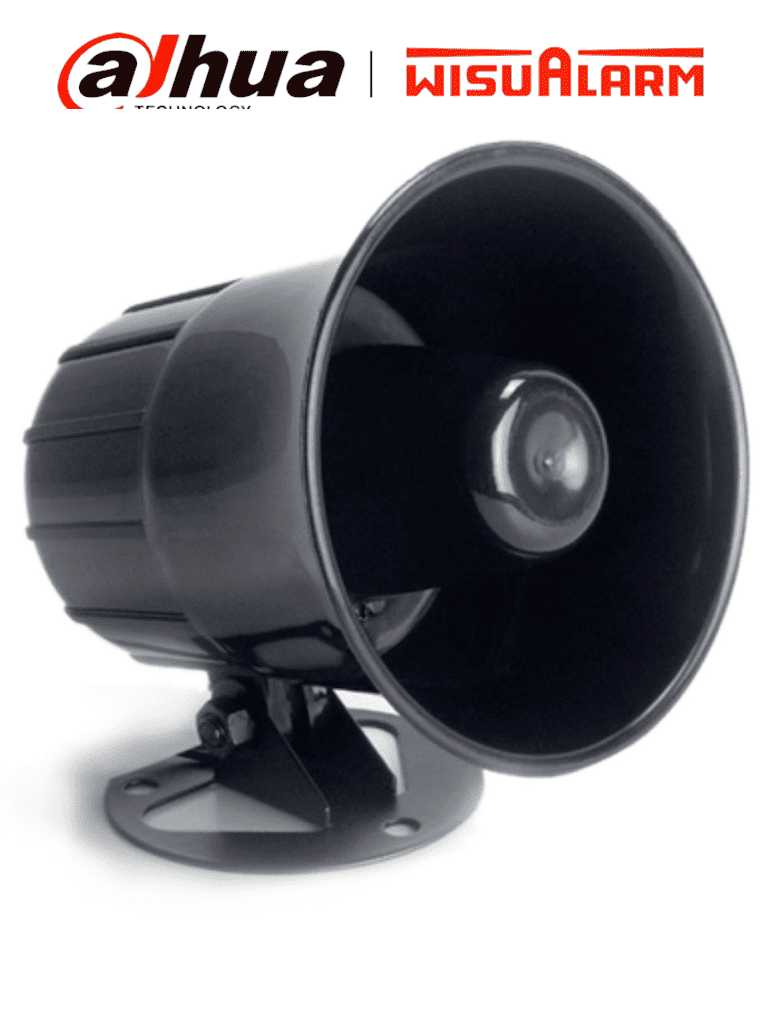 [DHT1450006] DAHUA WISUALARM DHI-HY-ARA16 - Sirena Cableada Interior, Exterior ≥ 105dB, Instalación Simple 2 Hilos, Alimentación de 12 VCC, Rango de Operación DC 6-13V,