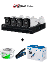 Bundle NVR+4BulletIP -Compra 1 NVR NVR1104HS-P-S3 de 4 Canales y llévate mas 4 cámaras IPC-B1E20  / Bobina de 100 metros/ Caja con 100 Plugs/ Pinza de corte  de Plugs/*No incluye disco duro/