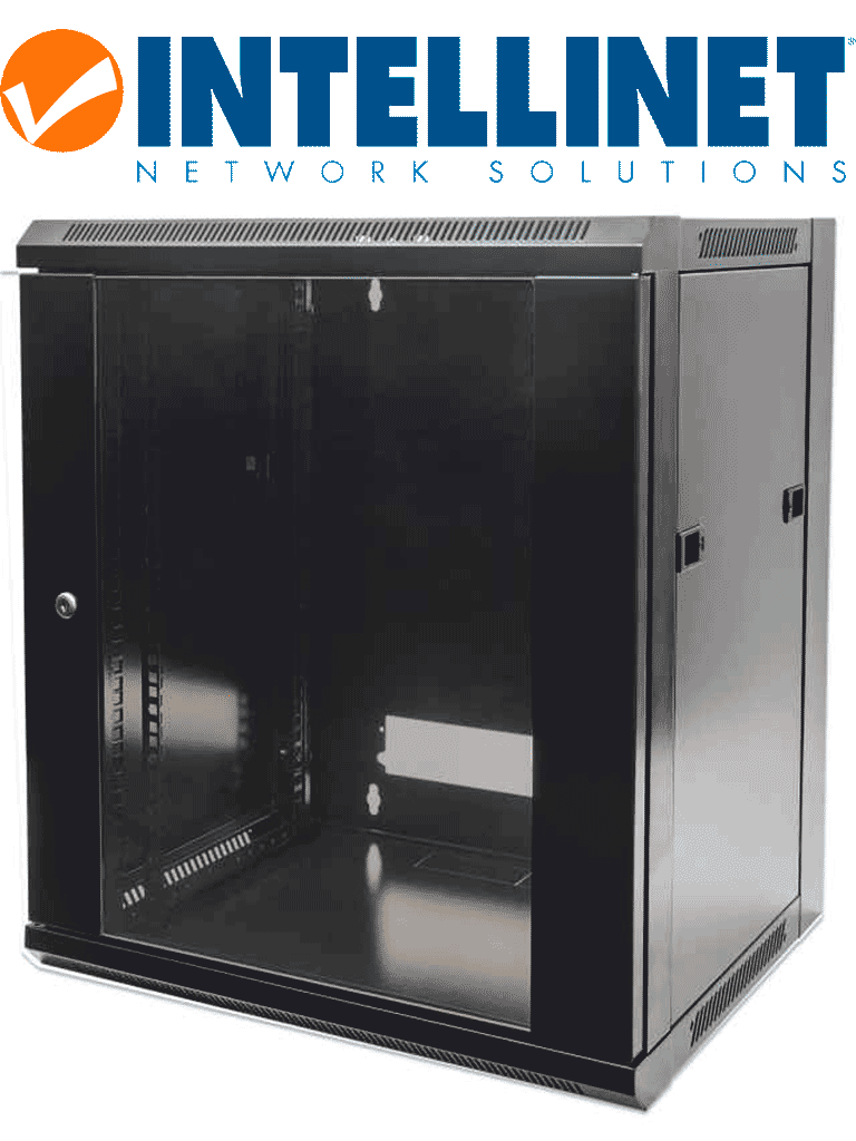 INTELLINET 711715 - Gabinete mural de 6U / 19" / Empaque Flat-Pack, 450 mm de profundidad / Negro (Sobre Pedido)