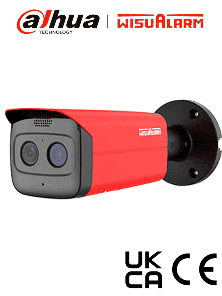 DAHUA WISUALARM HY-FT431LFP - Cámara IP de Detección de Fuego de 4 MP/ Detector VOx de alta sensibilidad/ Detección Incendio, Alarma de Punto Frio y Caliente/ H.265/ E&S de Alarma/ Ranura de Micro SD, Micrófono, Bocina de 70dB/ IP67/  #LoNuevo #Wisualarm