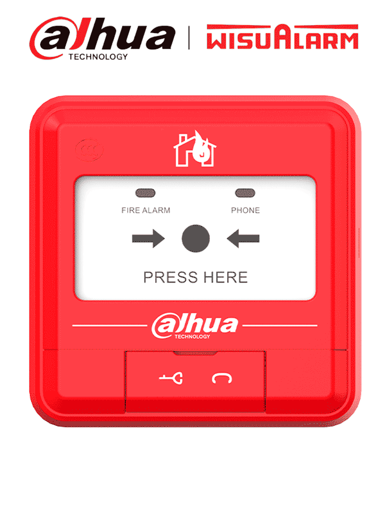 DAHUA WISUALARM DHI-HY-C121 -  Estacion Manual de Alarma de Emergencia Convencional/ 2 Hilos sin Polaridad/ Cumple con Norma EN54-11:2001 Pruebas EMC/ Alarma Visual/ #LoNuevo #Wisualarm