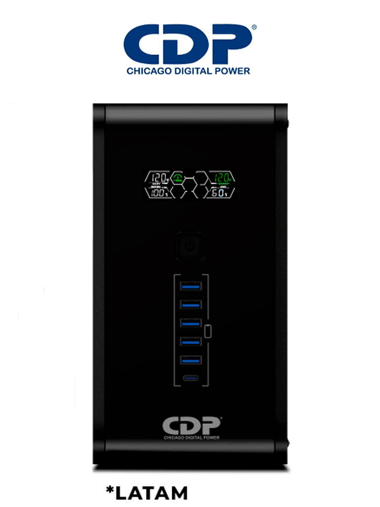 [CDP2360008] CDP R-Smart751 - UPS / 750VA / 375W / 10 Terminales de salida / 5 Salidas con respaldo de batería y AVR / 5 Salidas con supresión de picos / Pantalla LCD /