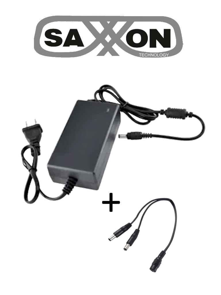 [SXN2290028] SAXXON SW001202SXF52PAQDIV - Fuente de Poder Regulada 12VCD 2 Amper + 1 Divisor de Energía 2 Conectores macho
