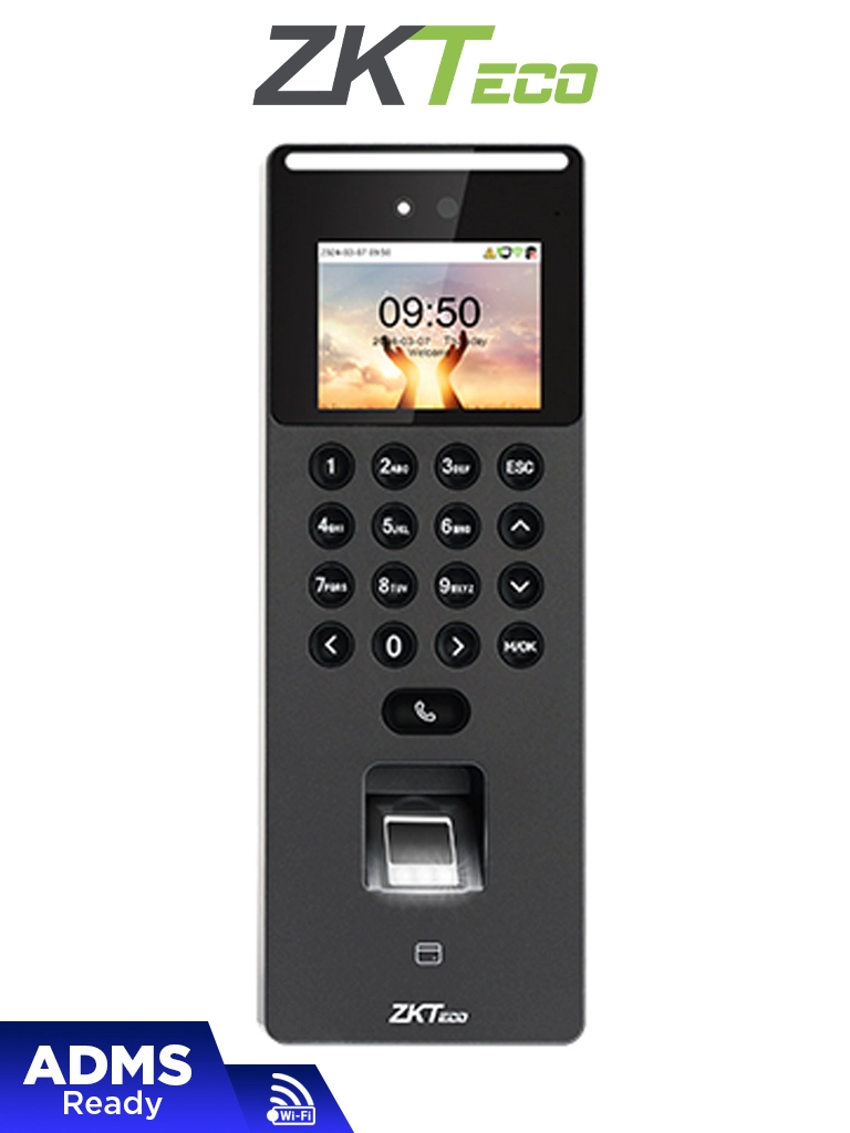 [ZKT0810088] ZKTECO SenseFace2A - Control de Acceso y Asistencia para 1,500 Rostros / 3,000 Huellas / 3,000 tarjetas de 125KHz / TCP/IP y WiFi / 1 Relevador / Compatible con Software Gratuito ZKBio Zlink