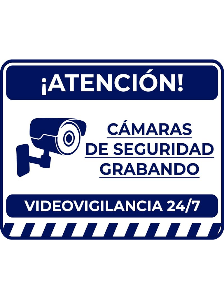 [MRV3010268] SAXXON - Letrero de video vigilancia 24/7 , Medida 17 x 21.8 cm , Estireno Calibre 30