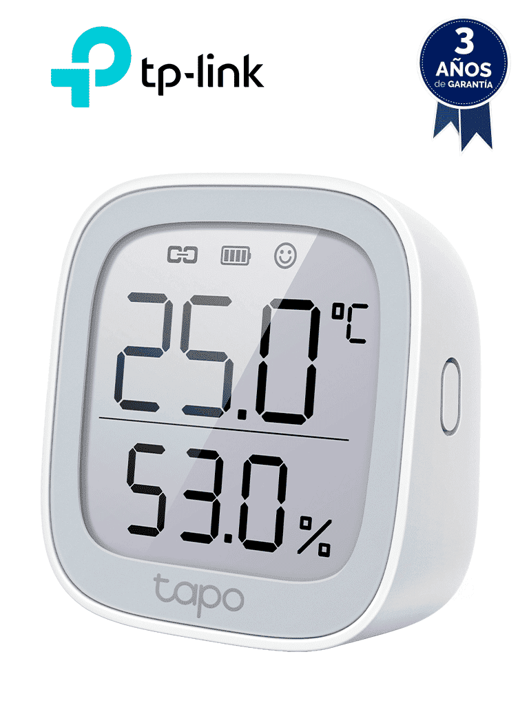 [TPL1180002] TP-LINK TAPO T315 - Sensor Inteligente de temperatura y humedad Tapo , Medición precisa , Pantalla de tinta electrónica de 2,7 , Enciende y apaga electrodomesticos al acanzar una determinada temperatura o humedad.