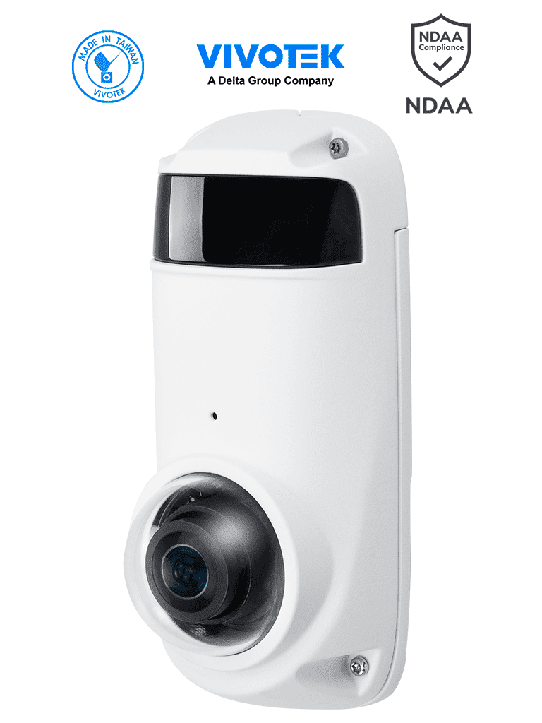 [VIV0070005] VIVOTEK CC9381-HV-v2 - Cámara IP panorámica exterior de 5 MP con visión 180º, Smart IR 15 Mts, IP66, IK10, WDR Pro, Micrófono integrado, Deep Search IA, Smart VCA,Trend Micro, Smart Stream III, NDAA, ONVIF