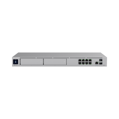 UniFi Cloud Gateway: Dream Machine PRO MAX. Administra hasta 150 dispositivos UniFi y 2000 clientes/todas las aplicaciones UniFi/5 Gbps de ruteo con IDS/IPS, 2 bahías 3.5", 128 Gbps SSD internos, Fail Over, balanceo de cargas, VPN