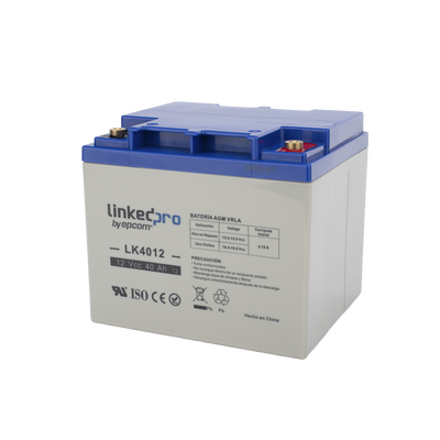 [230417] Batería 12 V / 40 Ah / UL / Tecnología AGM / Para uso en equipo electrónico, Alarmas de Intrusión / Incendio/ Control de acceso / Video Vigilancia / Terminales T2