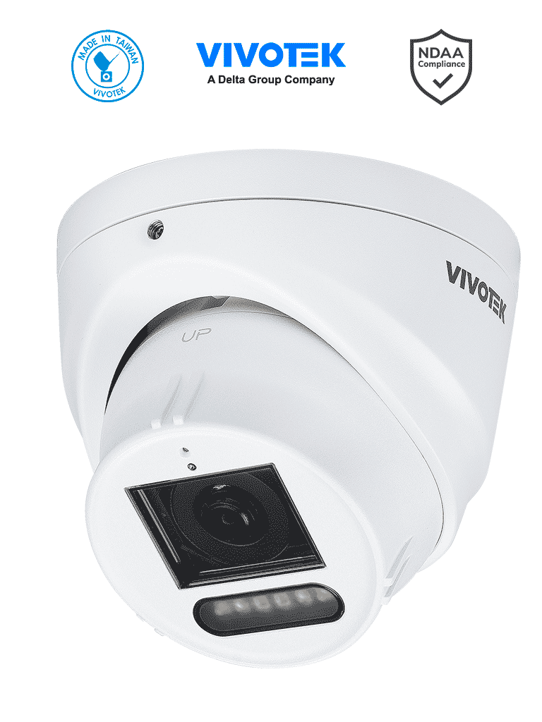 [VIV0040034] VIVOTEK IT9383-HVW - Camara IP domo exterior 5 MP, Smart IR y Luz Blanca 30mts , WDR Pro, Lente Fijo 2.8 mm , Micrófono Integrado, Smart VCA, Deep Search, Protección IP66, IK10, SNV, Ciberseguridad Trend Micro, NDAA, ONVIF