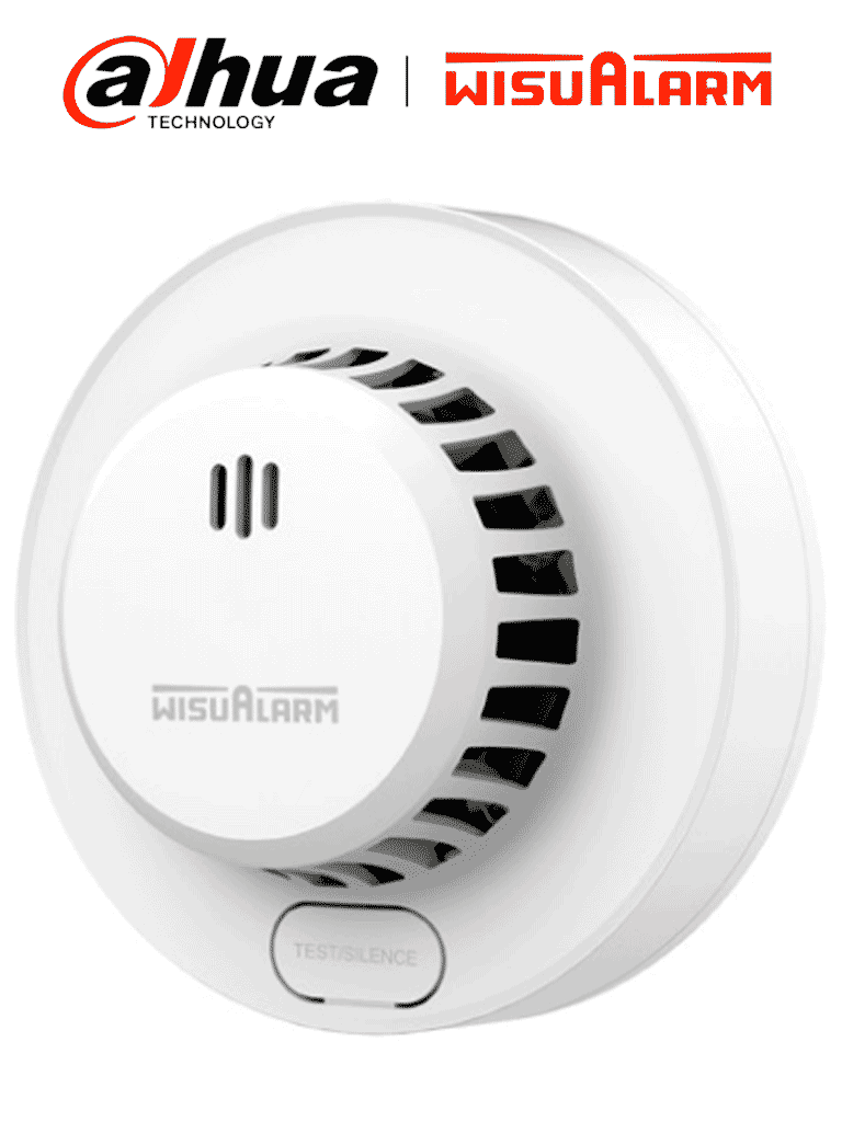[DHT1440029] DAHUA WISUALARM DHI-HY-SA13A - Detector de humo Standalone (Autónomo), Sonido de alarma de 85dB, Cuenta con un botón de prueba y silencio, Batería reemplazable, Cobertura de 20-40 m², Alarma visual y sonora