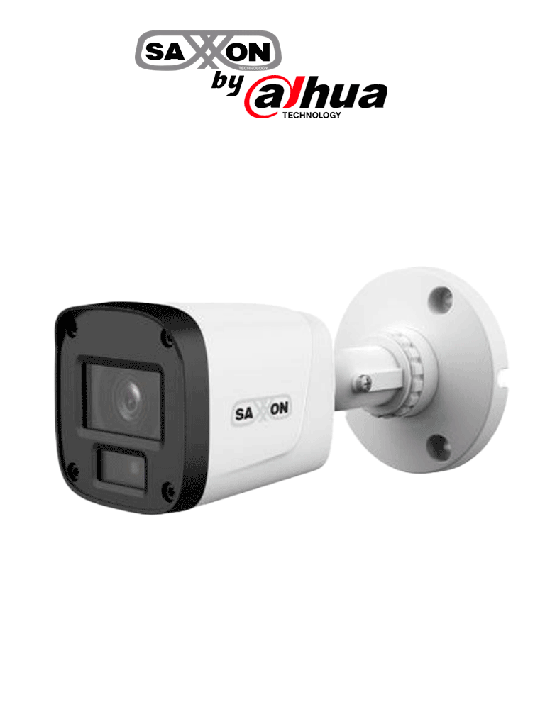 SAXXON SUA-HAC-B20P-0280B- Cámara Tipo Bala de 2 Megapíxeles & 1080P/ Lente de 2.8 mm Apertura de Hasta 100°/ Iluminación IR de Hasta 20m/ Para Exterior IP67/Material Plástico de Alta Duración/Funcionamiento en Modos CVI & AHD & TVI