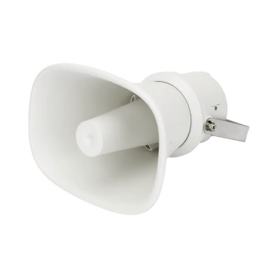 [238941] Altavoz Tipo Trompeta | 5 Watts - 30 Watts | Color Blanca | 100 V / 70 V | Material ABS | IP65 | Requiere amplificador