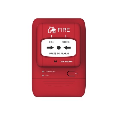[228880] (HikFire) Botón Manual de Alarma contra Incendios / Comunicación LoRa / Indicador Multicolor / Reseteo con Llave / Instalación en Pared