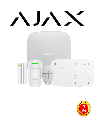 AJAX KIT RES KEYPADCOMBI - Panel de alarma Ethernet/4G color Blanco/ APP “AJAX PRO” iOS y Android, 1 sensor de movimiento, 1 detector para puerta/ventana, 1 Teclado táctil inalám con sirena incluida y lector DESFire, 1 Llavero inalám