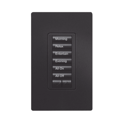 (RadioRA2) Teclado Seetouch Hibrido 6 botones, 2 botones subir/bajar, programe escenas diferentes en cada botón,puede instalarse en un interruptor de luz.