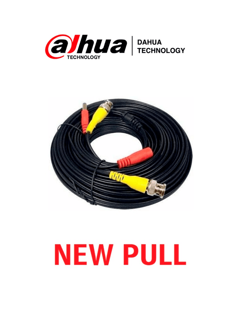 DAHUA CABLEKIT - Cable Siames de 20 Metros Con conectores para Camaras/ Conector BNC y de Energía/ New Pull Sin Caja.
