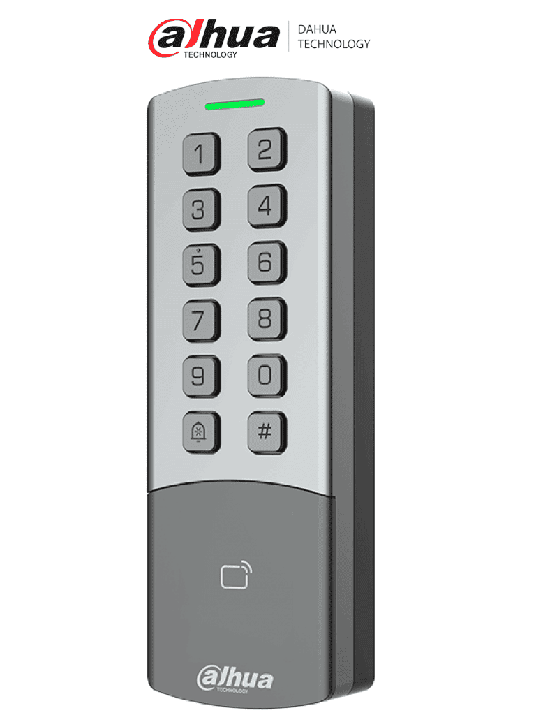 DAHUA DHI-ASI1201M-MEW - Control de Acceso Standalone Antivandálico / Tarjeta y Password/ IP65 & IK08/ 10,000 Usuarios, Passwords y Tarjetas/ Conectividad WiFi & RJ-45/ 10,000 eventos/ Soporta Lectura de Tarjetas MiFare & ID/ #LoNuevo