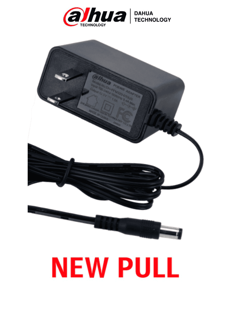 DAHUA FUENTEKIT -  Fuente de Poder de  12 Vcc 1.5 Amper NewPull / FCC, EN6236B/ Entrada de 100-240 VAC/ Protección de Sobre Corriente y Voltaje/ Cable de 1.5 Mts/ Especial para Camaras de CCTV/ 