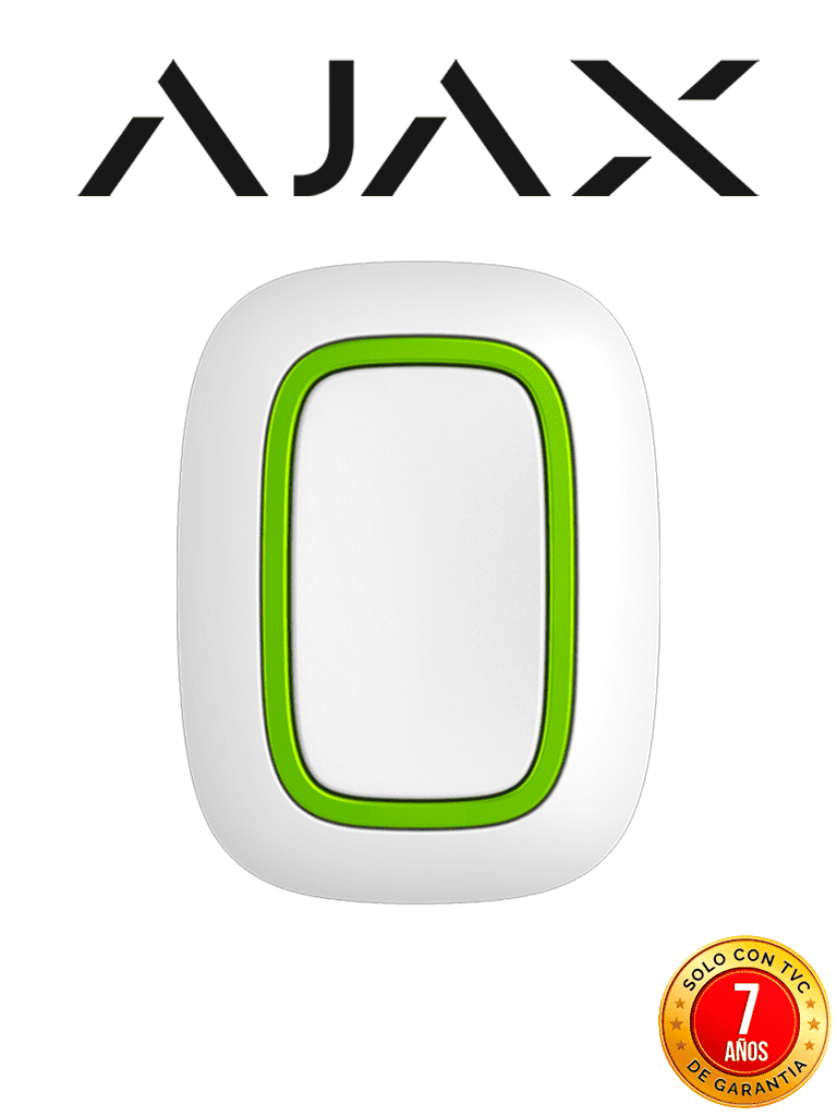 [AJX1210002] AJAX Button W - Botón  inteligente  multifuncional. Botón de pánico / Control de dispositivos de automatización / Silenciar alarmas de detectores de incendios. Color Blanco (28203.26.WH3)