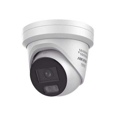 [240079] [Dual Light + ColorVu 3.0 + HikAI] Turret IP 4 Megapixel / Lente 2.8 mm / 30 mts IR + Luz Blanca / 2 Microfonos Integrados / Exterior IP67 / Estrobo Azul y Rojo / WDR 130 dB / ACUSENSE 3.0 / Metal / NEMA 4X / ACUSEARCH