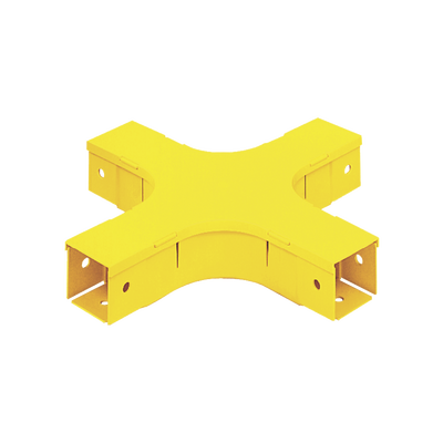 [218873] Accesorio de 4 Vías Horizontal, Con Ángulos a 90º, Para Canaletas FiberRunner™ 2X2, Color Amarillo