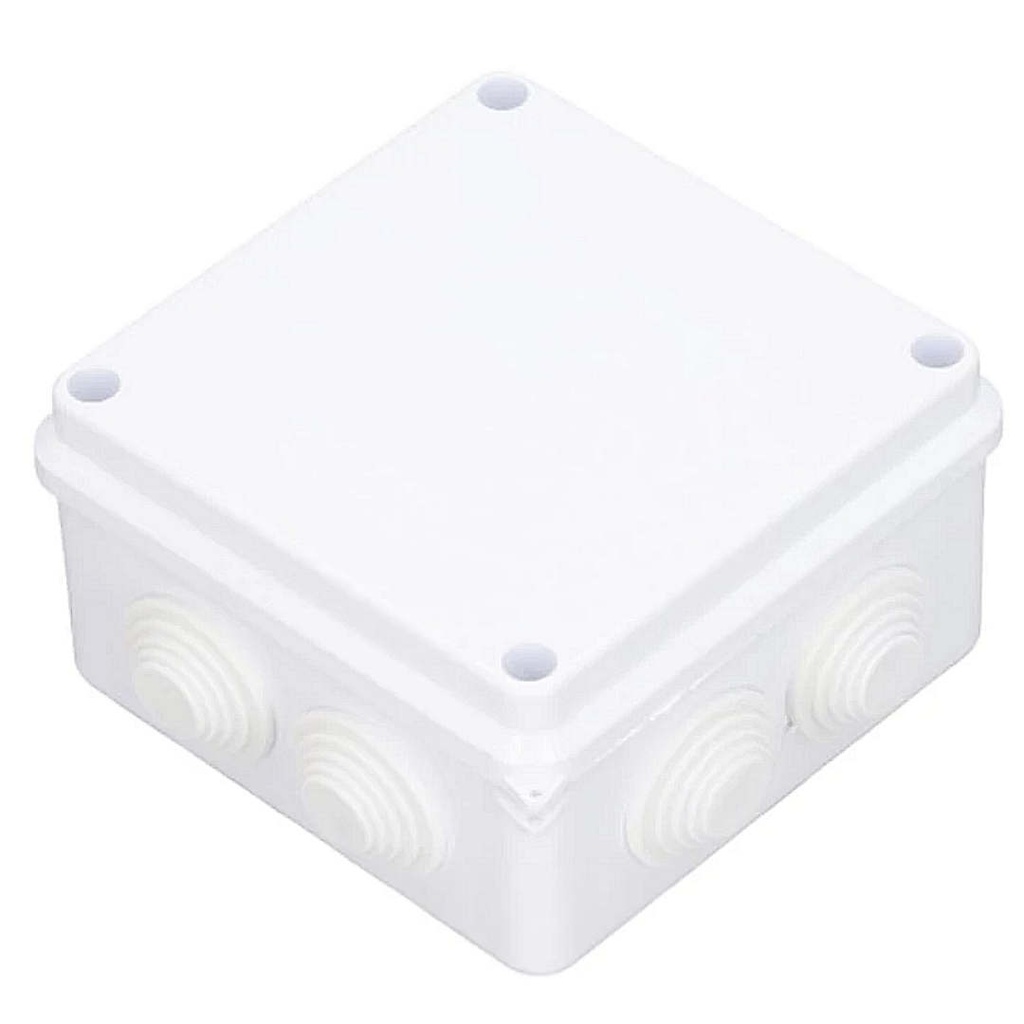 [TCA0430004] SAXXON PB100 - Caja de conexiones con 7 entradas / PVC libre de halógenos / Compatible con cámaras Bullet / Domo / Dimensiones 100 x 100 x 70 mm (Ancho x Alto x Fondo) / IP55