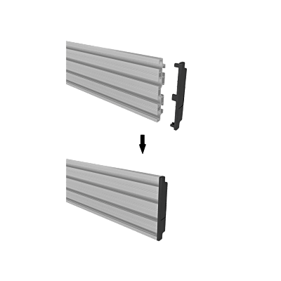 [242095] Accesorio_ Riel de Aluminio con Longitud 1000 mm |  Incluye Tapas laterales  | Compatible con estructura para Videowall | Diseño Modular