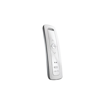 [158011] Control remoto 2 canales para motores de persiana Somfy con señal inalámbrica, instrucciones: sube, baja y detener, con posición favorita programada.
