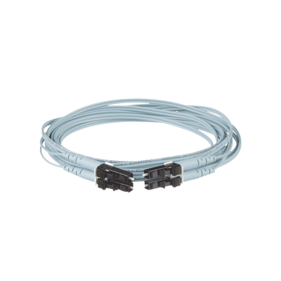[182448] Jumper de Fibra Optica Multimodo 50/125 OM3, LC-LC Duplex, OFNR (Riser), Color Aqua, 7 Metros (22.97 Pies)