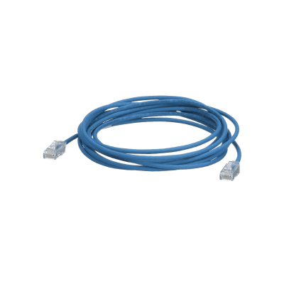 Cable de Parcheo TX6, UTP Cat6, Diámetro Reducido (28AWG), Color Azul, 30 m