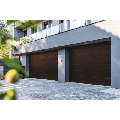 Sección para puerta de Garage / Lisa / Imitacion Madera / BLACK WALNUT/ Para GARAGE128B / Estilo Americana.