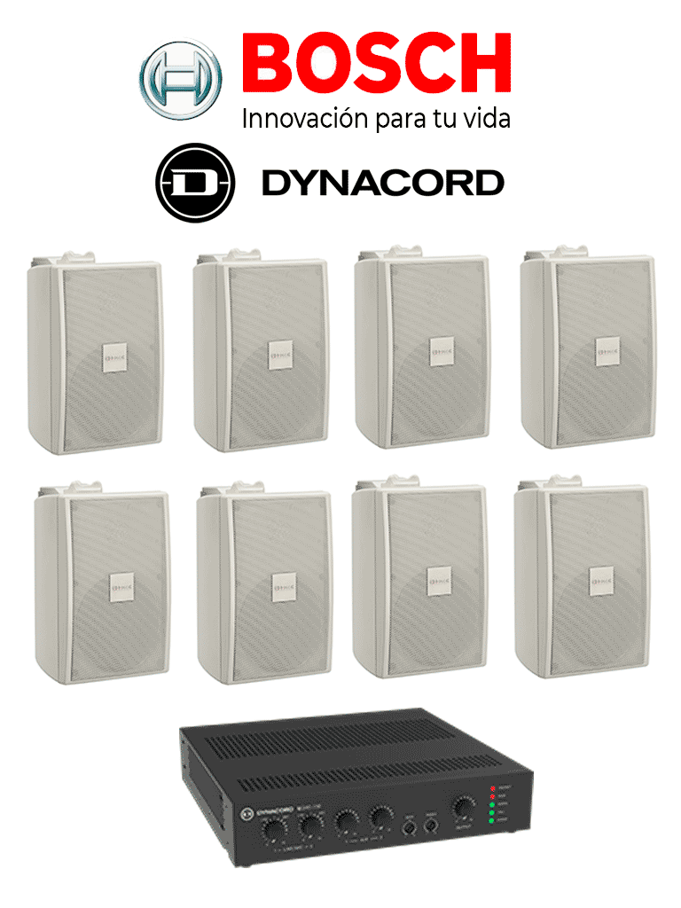 [RBM1390037] BOSCH M_KITU2408UC30W - Kit de Audio / Amplificador Mixer 240W / 8 Bocinas 30W Blancas