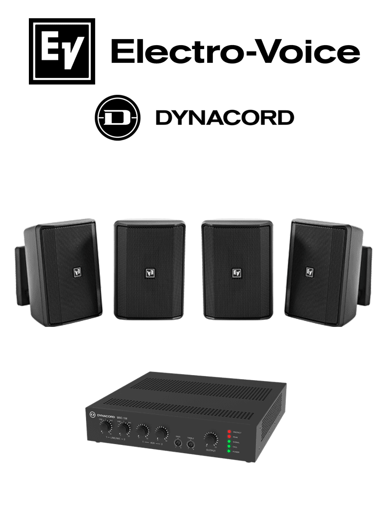 [RBM1390038] ElectroVoice M_KITU602EVIDS - Kit de Audio / Amplificador Mixer 60W / 4 Altavoces EVID-S 15W Negras