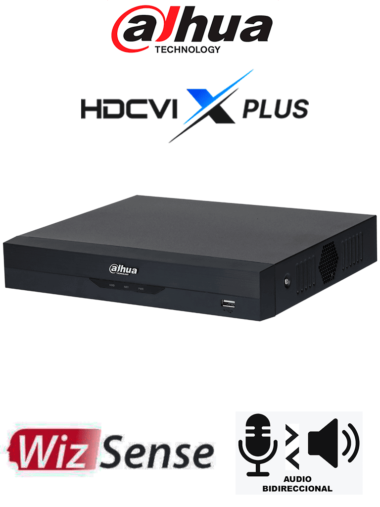 [DHT0350038] DAHUA DH-XVR5104HS-I3/T -DVR de 5MP Lite con WizSense/HDCVI X PLUS/ Soporta 4 canales+ 2 IP o hasta 6 canales IP/Audio Bidireccional en los 4 Canales/  Reconocimiento facial y protección perimetral en 1 canal/incluye SDM Plus, codificación H.265+