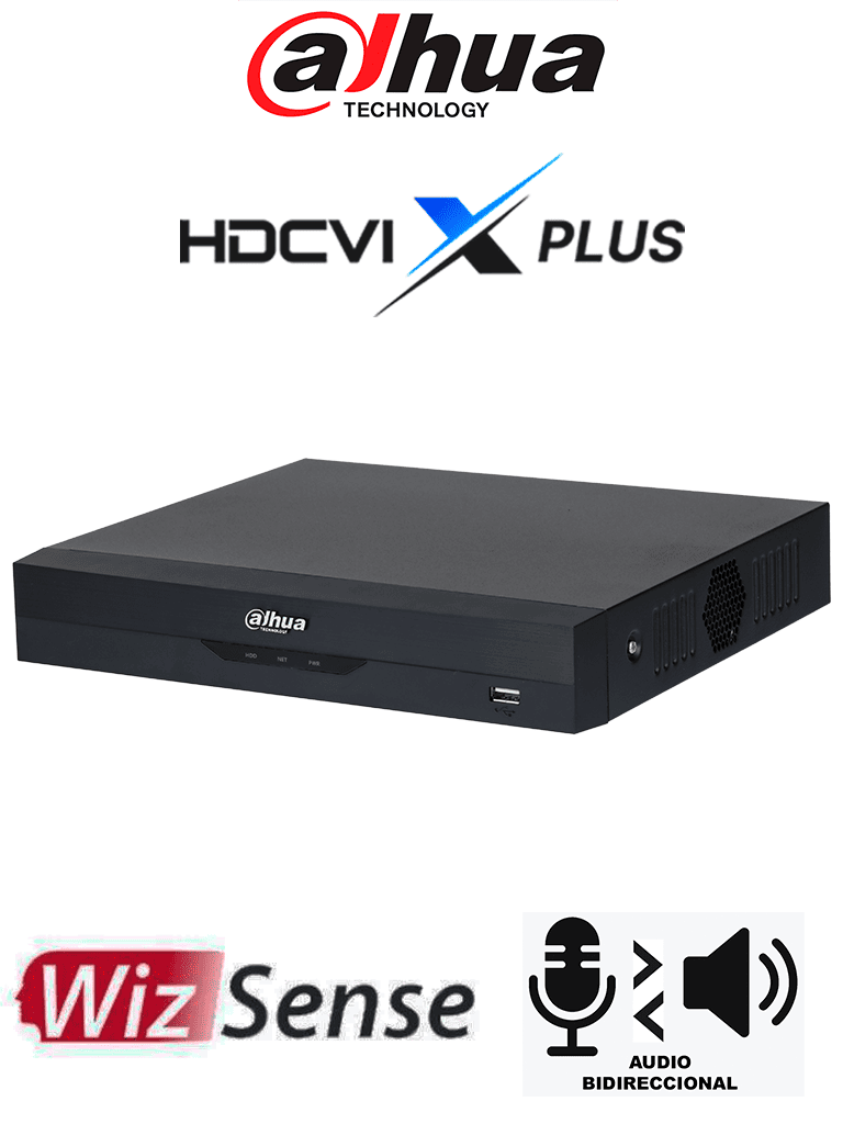 DAHUA DH-XVR5116HS-I3/T - DVR de 5MP Lite con WizSense/ HDCVI X PLUS/ Audio Bidireccional en 16 Canales/ Soporta 16 Canales + 8 IP o hasta 16 canales IP/ Reconoc. Facial y Protección Perimetral en 1 Canal/ SDM Plus/ H.265+/ Compatible con Dolink Care