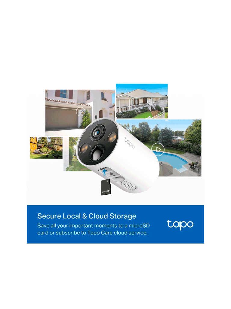 Tapo C425 KIT  Cámara de Vigilancia Wi-Fi Solar con Vista 2K QHD y Detección IA Avanzada gratuita,  Grabación de Vídeo 2K QHD, Alimentación Ininterrumpida. IP66.