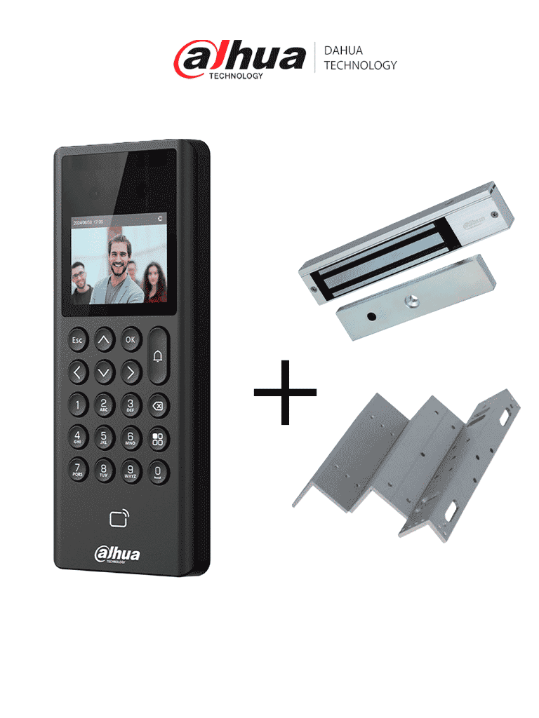 [DHT0680009] DAHUA Paquete de Control de Acceso y Asistencia con Reconocimiento Facial  +  Soporte en ZL + Cerradura Magnetica de 600 Lbs/ 280 Kg