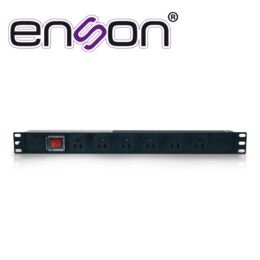 [EC070ENS01] BARRA MULTICONTACTOS PDU ENSON ENS-PDU6 HORIZONTAL 1UR BOTON DE ENCENDIDO Y APAGADO 6 CONTACTOS FRONTALES TIPO NEMA 5-15R VOLTAJE 110VCA 50/60HZ