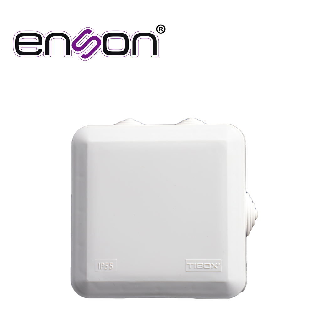 CAJA PLASTICA ENSON ENS-PCB0909 FABRICADA EN PLASTICO ABS GRIS / DIMENSIONES 89 × 89 × 50 MM / GRADO DE PROTECCION IP55 / TAPA A PRESION SIN TORNILLOS / DISEÑADA PARA CONEXIONES ELECTRICAS COMPACTAS / COMPATIBLE CON GLANDULA ENS-CG20