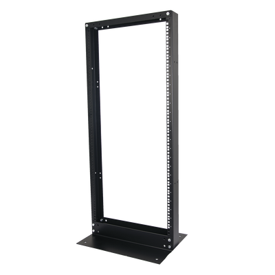 [71599] Rack de 2 Postes, Estándar 19", 24 Unidades, Fabricado en Acero, Base "L" para Anclar a Piso.
