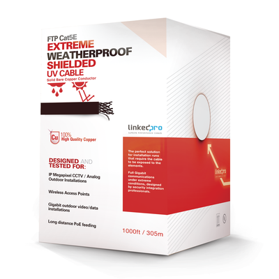 [88889] Bobina de cable de 152 m, Cat5e, FTP, blindado, para intemperie, color negro, UL, color negro, para aplicaciones en video vigilancia, redes de datos. 