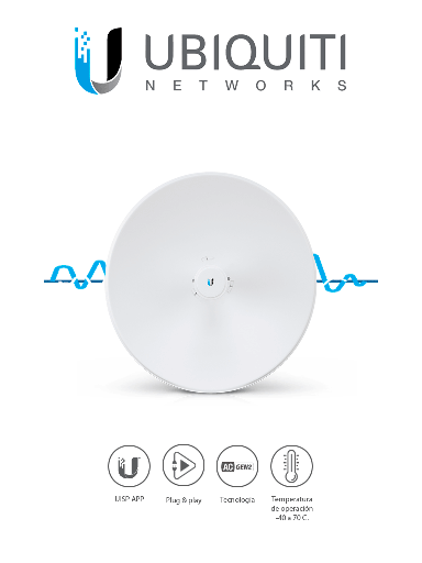 [95401] UBIQUITI POWERBEAM AC PBE-5AC-GEN2 - Radio con antena integrada Airmax AC GEN2 5.8GHz / Exterior / MIMO / Antena 25 dBi / 25 dBm / Rendimiento hasta 450 Mbps 