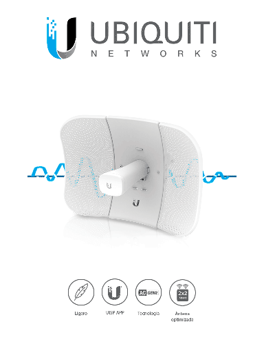 [95410] UBIQUITI LITEBEAM AC LBE-5AC-GEN2	- Radio con antena integrada Airmax AC GEN2 5.8GHz / Exterior / Antena 23 dBi / 25 dBm / Rendimiento hasta 450 Mbps 