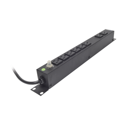[78561] Tomacorriente Horizontal (PDU) de 8 Contactos (NEMA 5-15R) Rack 19" 1UR. Voltaje Entrada/Salida: 120Vca/15A