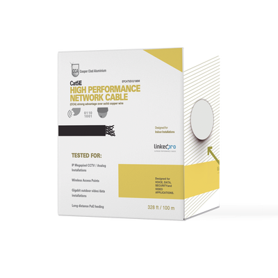 [136197] Bobina de cable de 100 m (328 ft) Cat5e, Aleación de Cobre y Aluminio (CCA), color Gris, Uso Interior. 