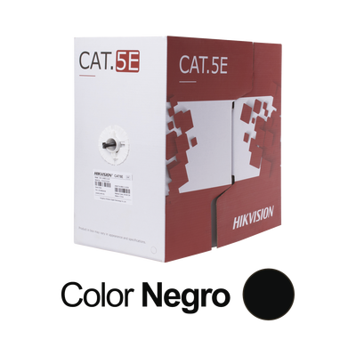 [174448] Bobina de Cable UTP 305 Mts / Cat 5E (24 AWG) / Color Negro / PE / Uso en Exterior / 100% Cobre / Aplicaciones de CCTV, Redes de Datos y Enlaces Inalámbricos