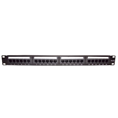 [65978] Panel de parcheo de impacto (110) UTP de 24 puertos Cat5e, 19in con barra para organizar cable